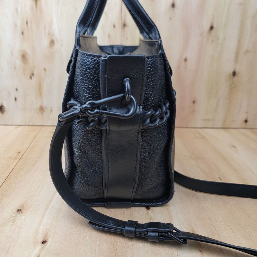 Coach Swagger Carryall Black Pebbled Leather Satchel Crossbody Bag Purse - Picture 6 of 15